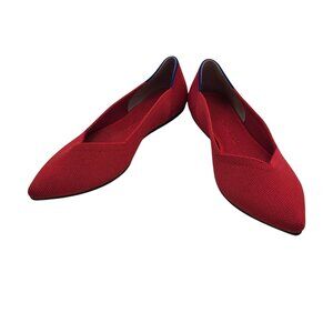 Rothy's The Point II Lollipop Red Pointed Toe Flats Size 6.5